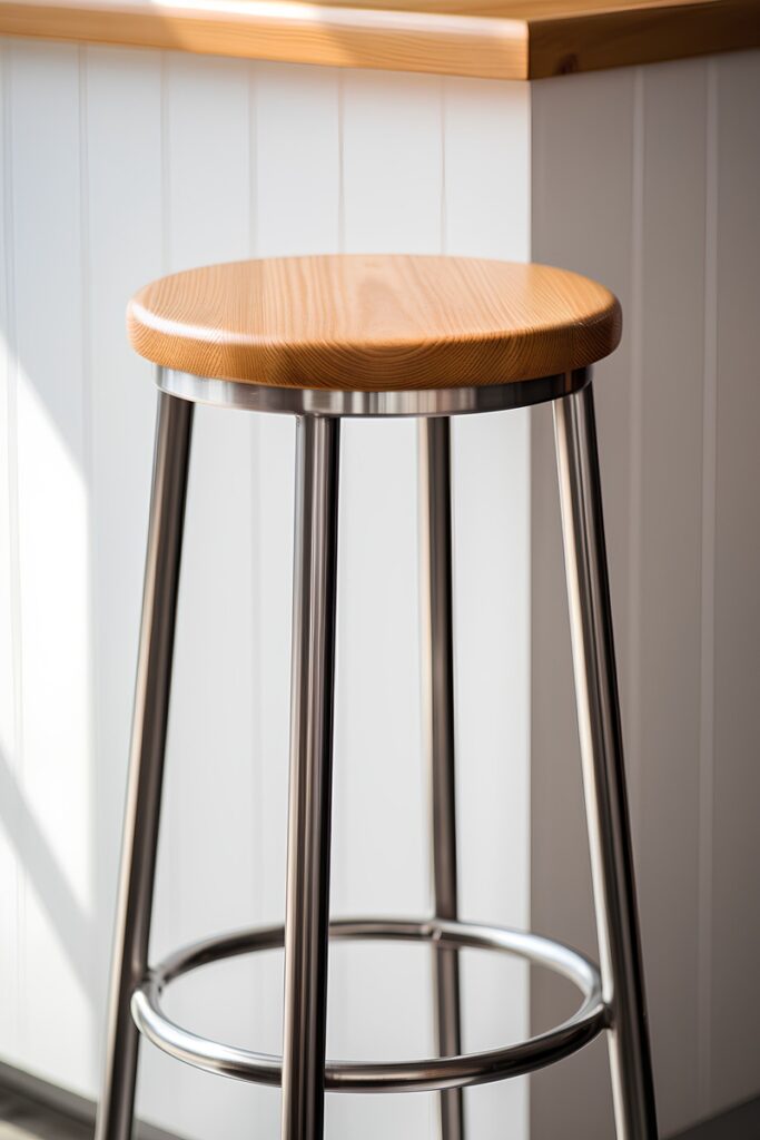 tabouret de bar acier et bois