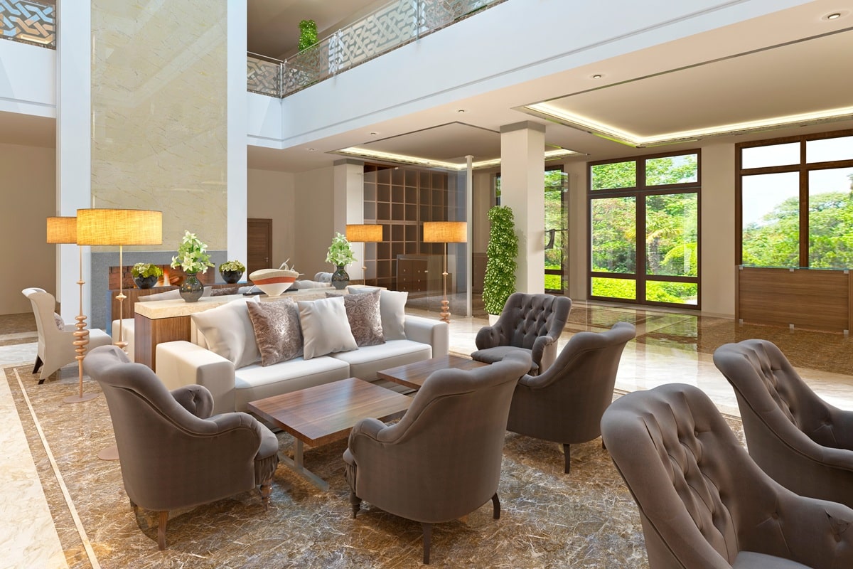 mobilier dans un hall d'hôtel