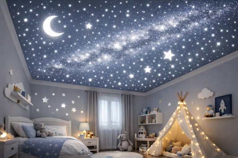 ciel étoilé dans une chambre d'enfant