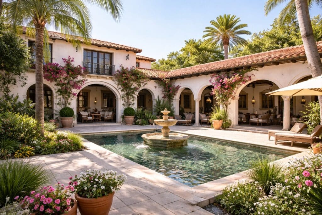 maison américaine de style Mediterranean Revival