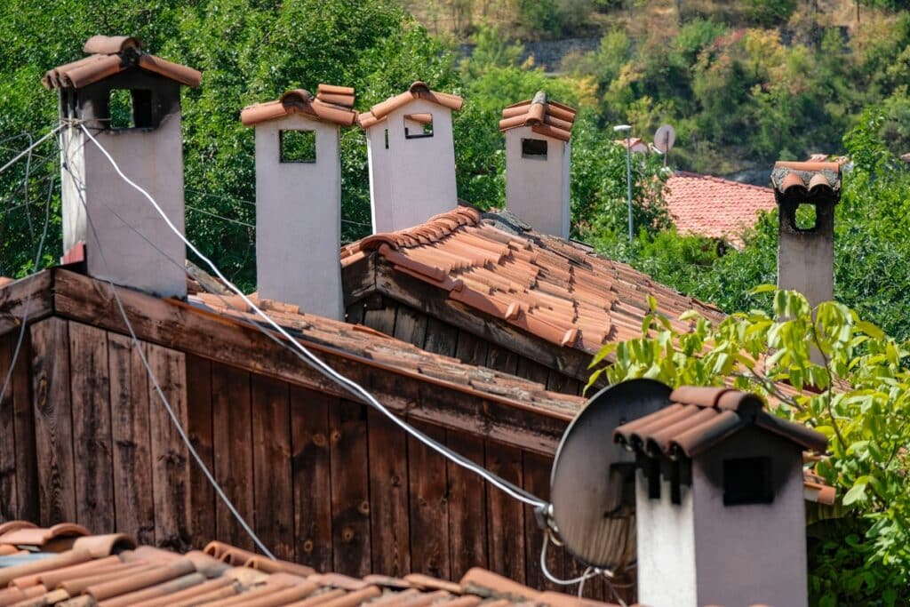 toit et cheminée maisons traditionnelles ottomanes de Safranbolu