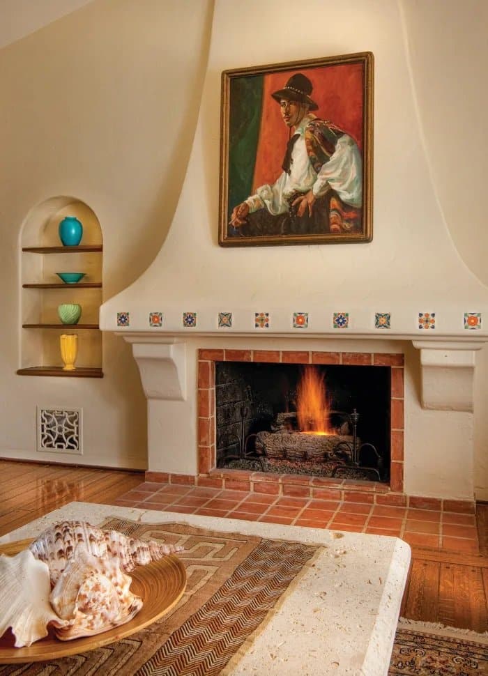 cheminée maison style espagnol