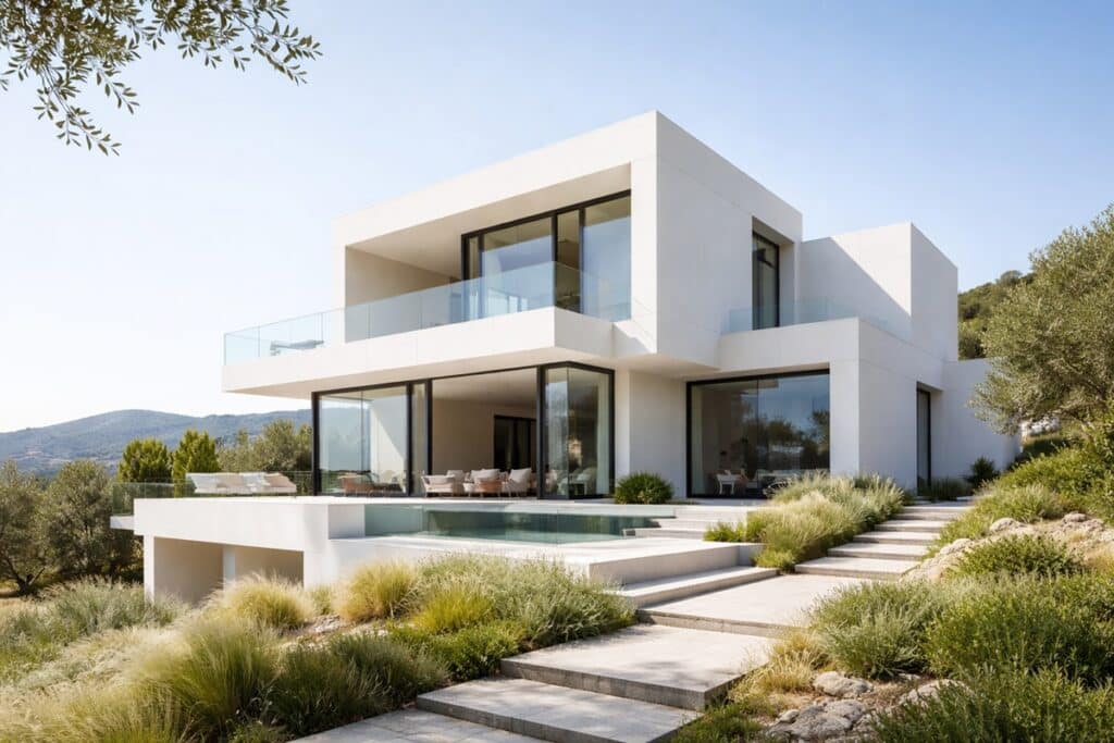 villa à l'architecture cubique