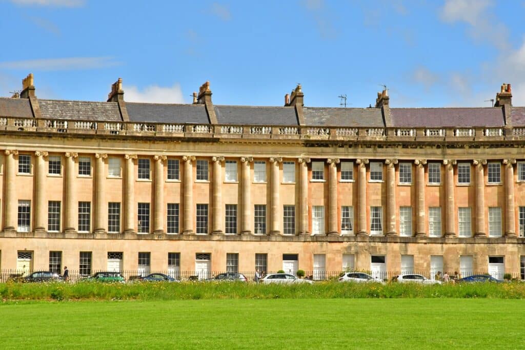 façade du Royal Crescent à Bath de style géorgien
