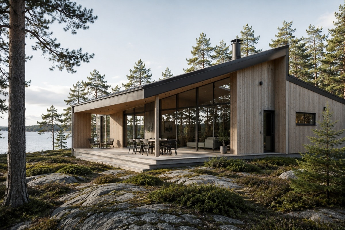 maison typique de l'architecture scandinave