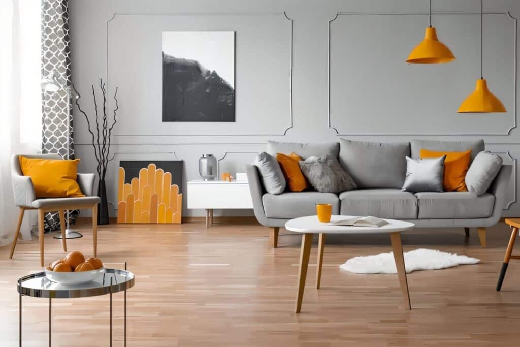 salon avec des meubles bien chosis