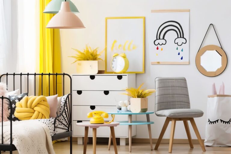 chambre d'enfant bien décorée et colorée