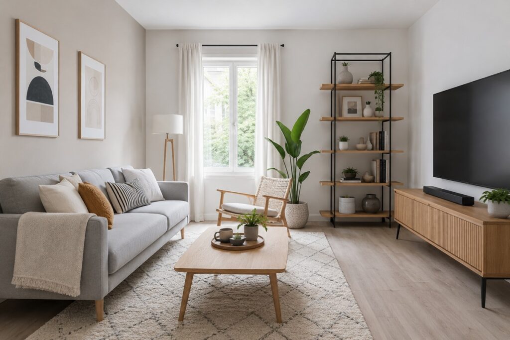 salon décoré à partir de zéro