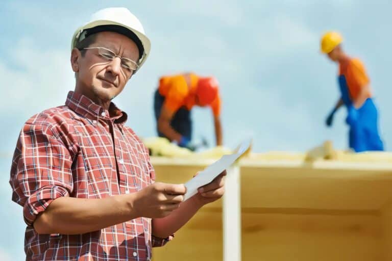 un constructeur immobilier sur un chantier