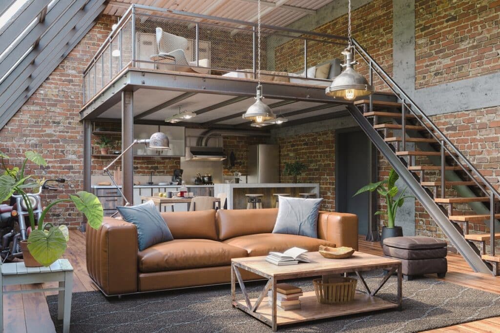 mobilier salon industriel