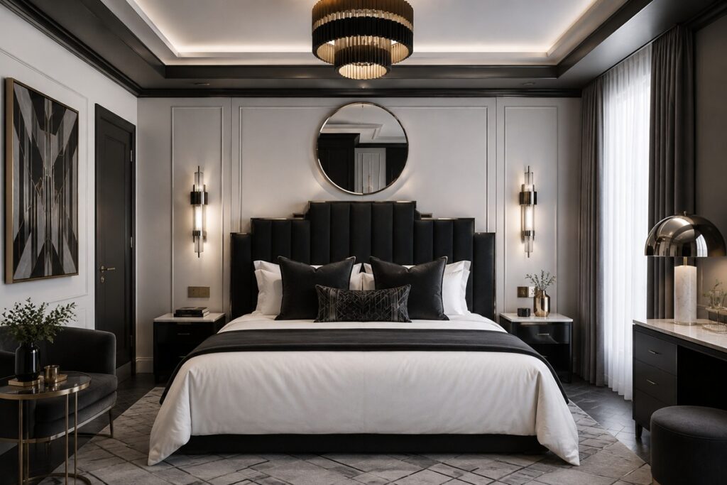 chambre au design art déco élégant