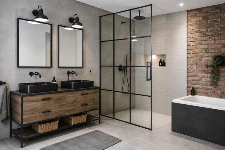 salle de bains de style industriel