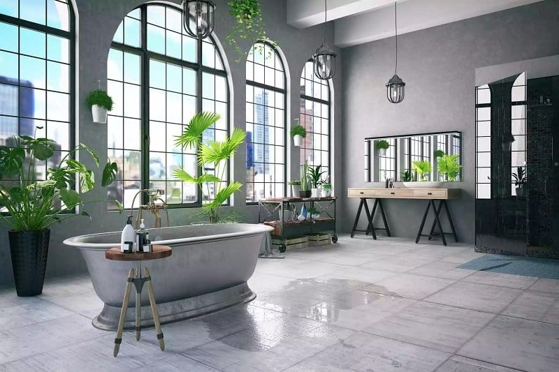 salle de bains de style industriel