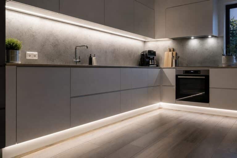 utilisation de bandeaux LED dans une cuisine