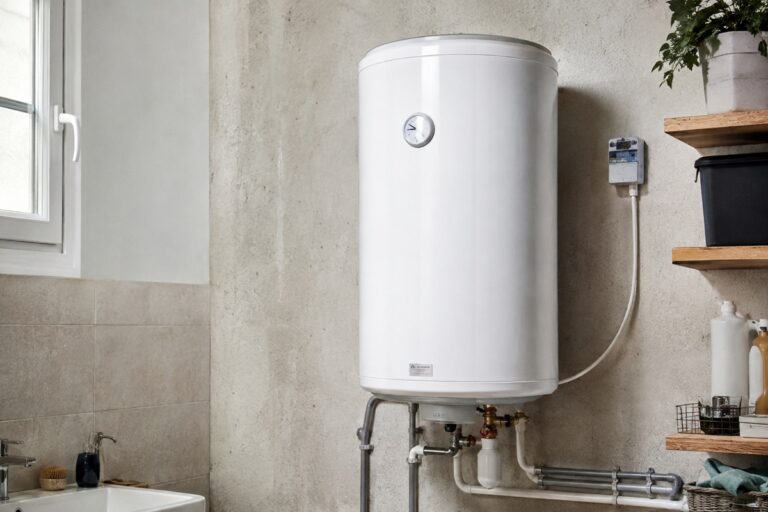 chauffe-eau électrique dans une buanderie
