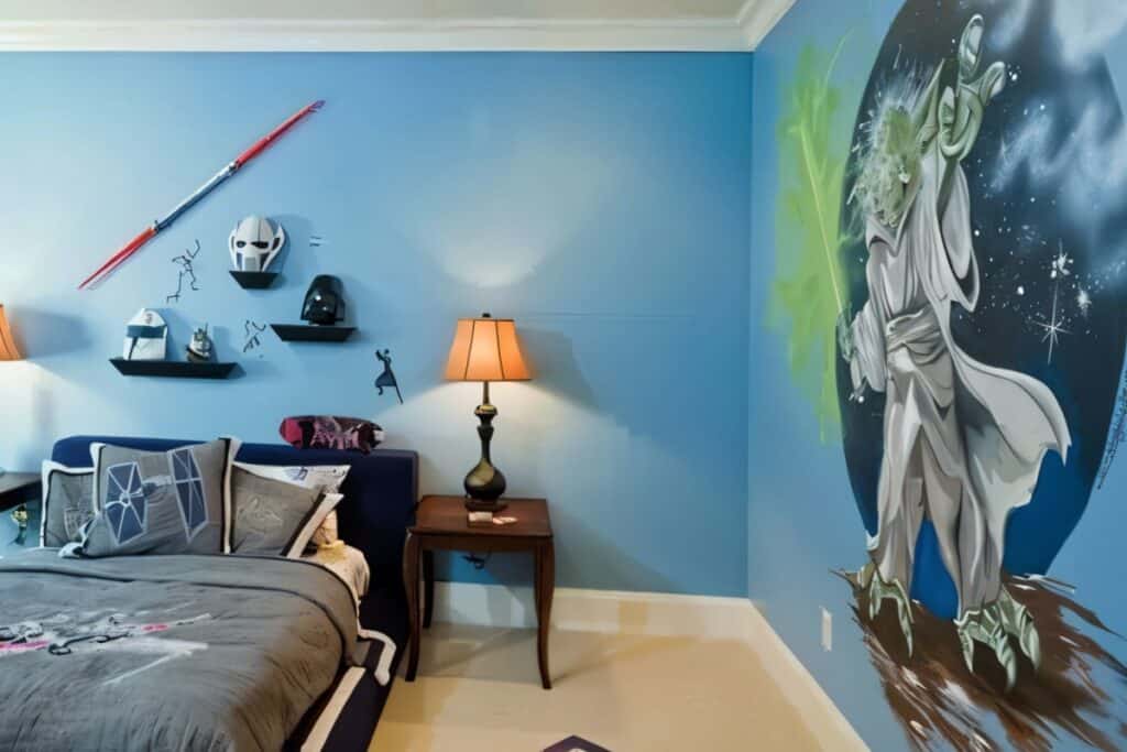 chambre enfant décorée sur le thème star wars