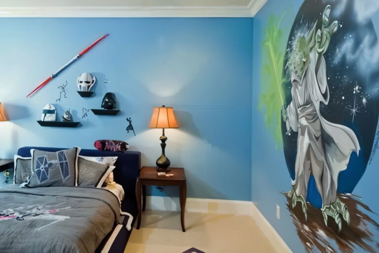 chambre enfant décorée sur le thème star wars