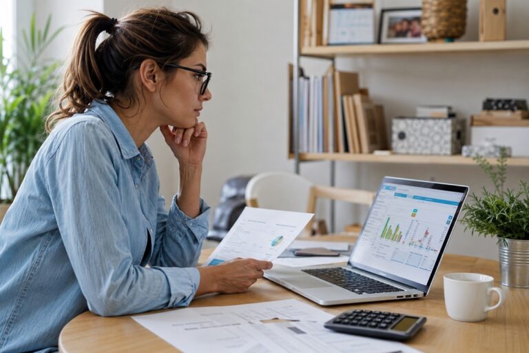 femme qui fait des recherches en ligne pour changer de fournisseur d'énergie