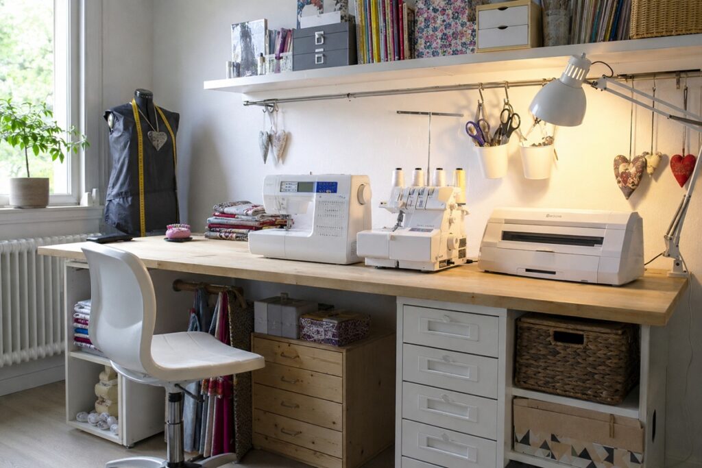 petit espace de travail couture dans une maison