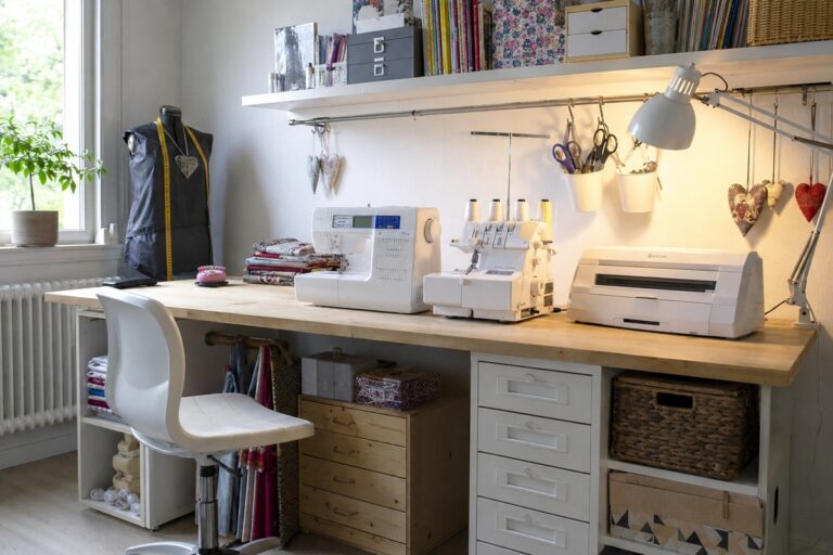 petit espace de travail couture dans une maison