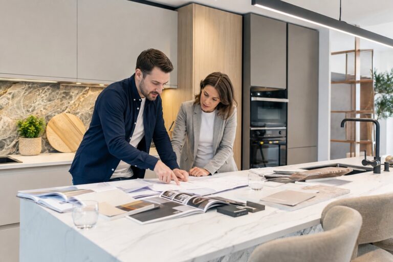 cuisiniste travaillant sur un projet