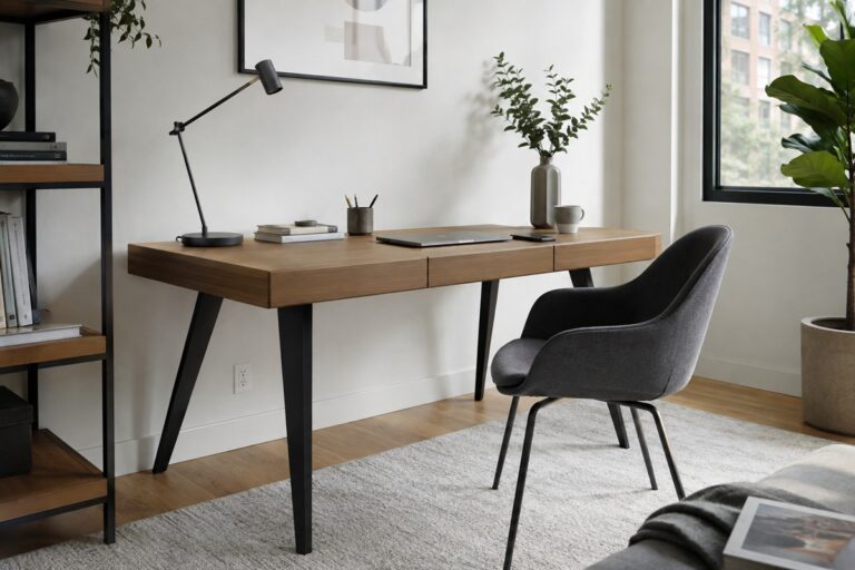 espace de travail aménagé avec un bureau design