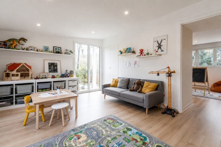 salle de jeux pour enfants réalisée avec une extension de maison