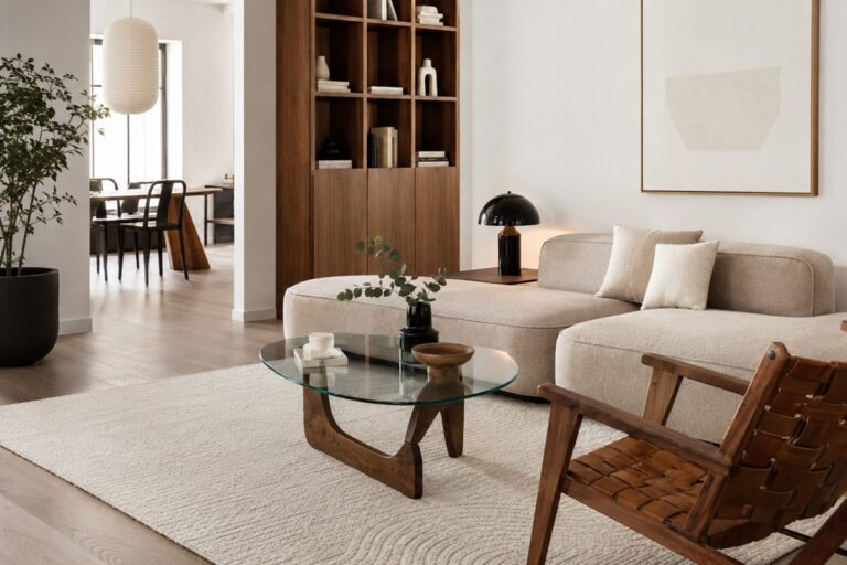 salon aménagé avec du mobilier design