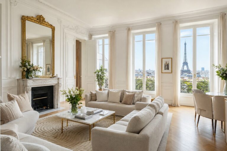 appartement de luxe avec vue sur la tour Eiffel