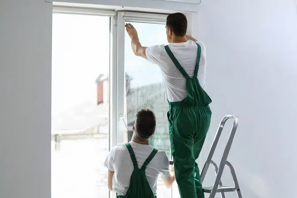 installation d'un film anti effraction sur une baie vitrée