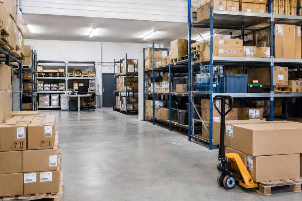 Entrepôt industriel bien organisé