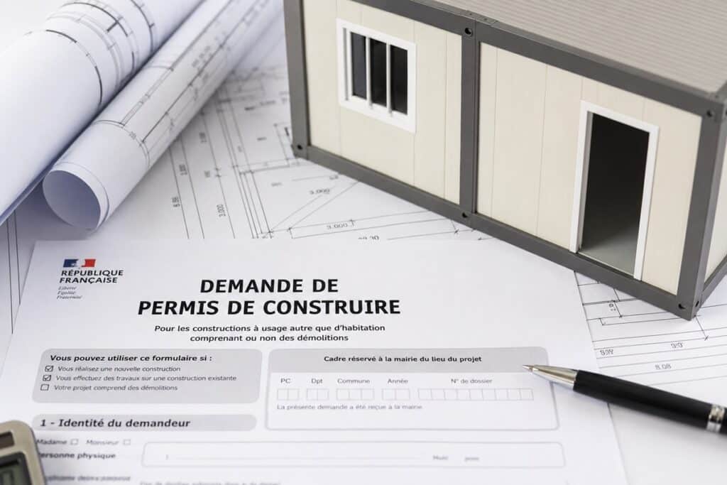 Dossier de permis et maquette bâtiment provisoire
