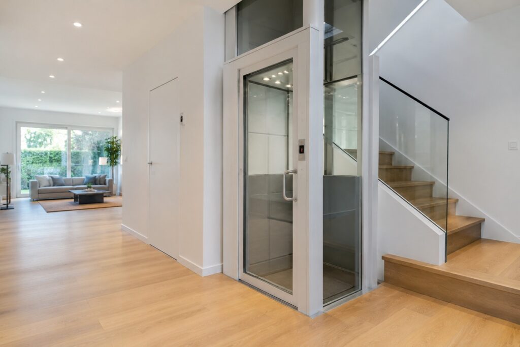 Intérieur moderne avec ascenseur vitré