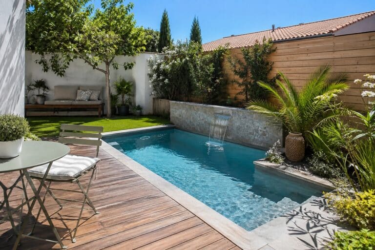 petit jardin méditerranéen avec piscine