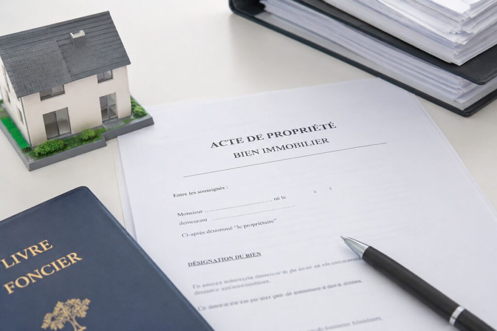 Acte de propriété et maison miniature