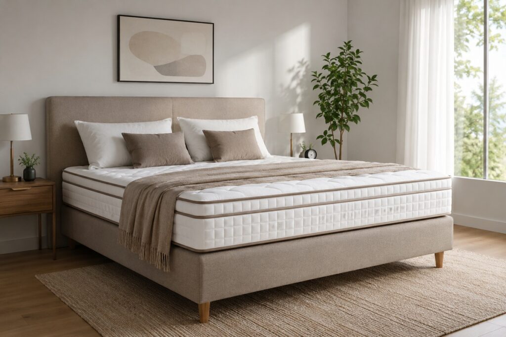 chambre dotée d’une literie confortable et généreuse, propice à un sommeil réparateur