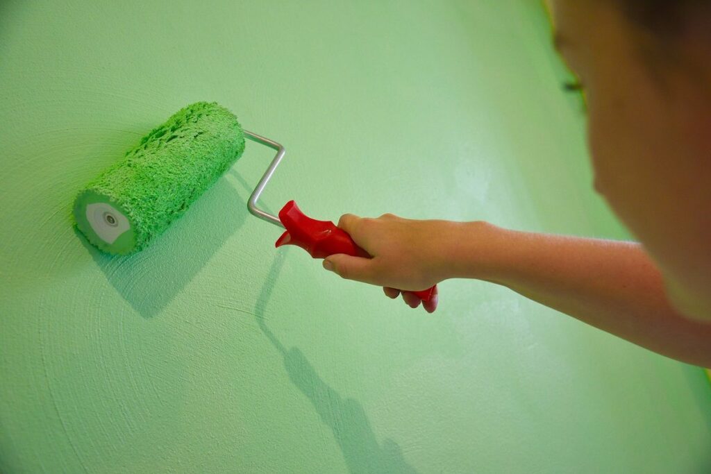 peinture mur vert