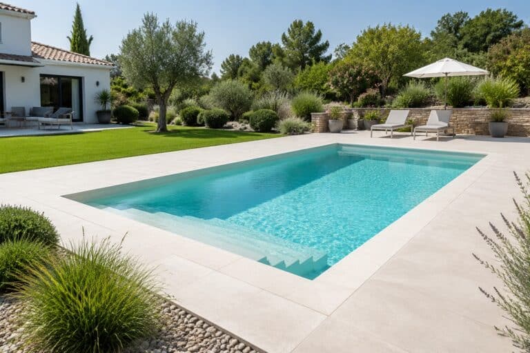 Piscine élégante dans un jardin contemporain
