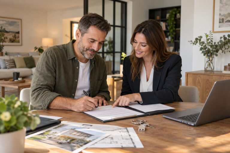 Signature d’un mandat de vente avec un agent immobilier