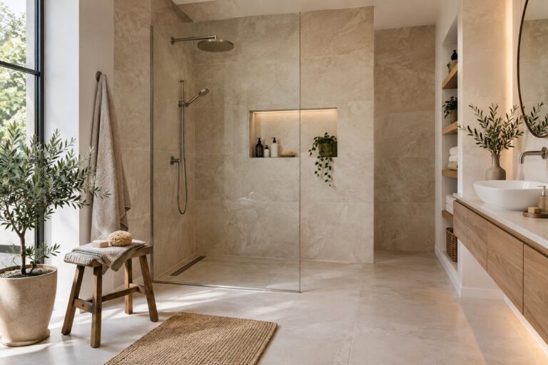 douche à l'italienne joliment décorée