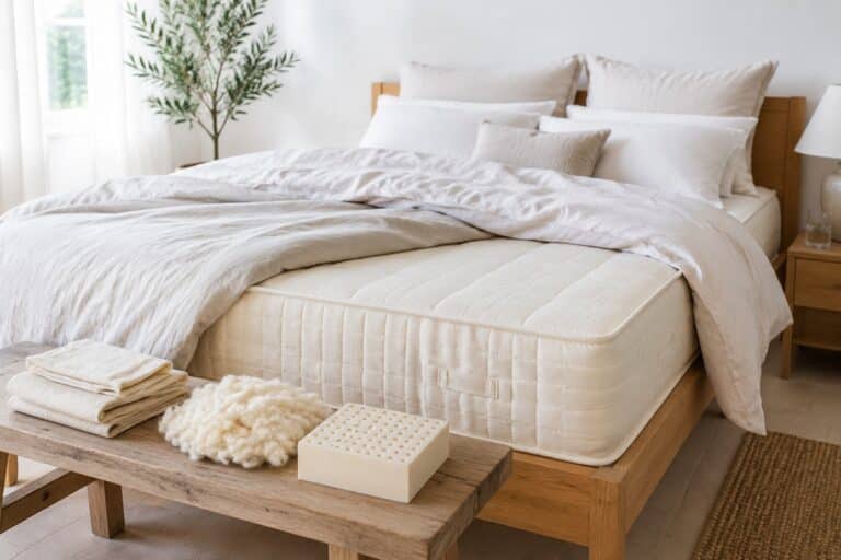 Chambre lumineuse avec matelas naturel