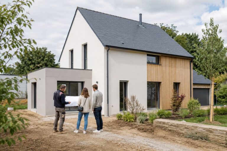 Maison contemporaine en construction près de Rennes