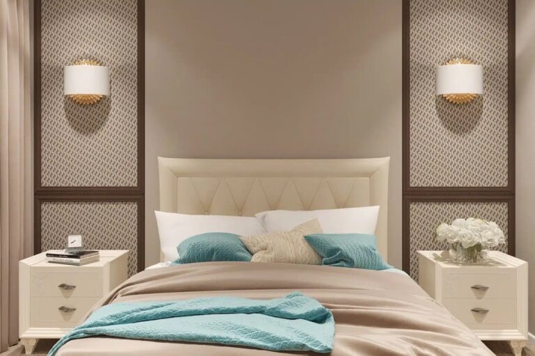 gros plan sur le linge de lit d'une chambre moderne