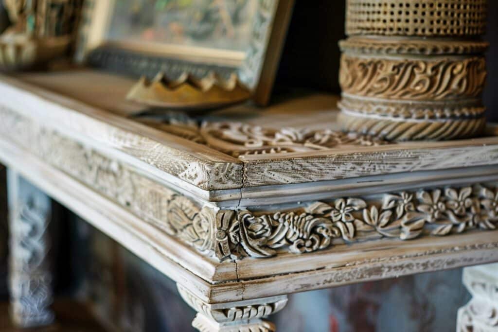 console en bois sculptée