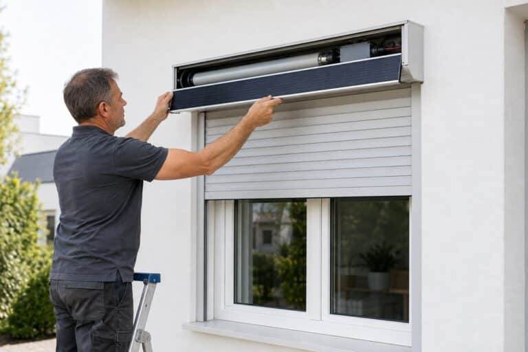 professionnel transforme un volet roulant en solaire