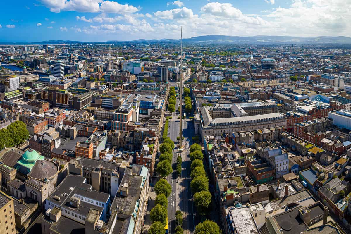 vue aérienne de Dublin