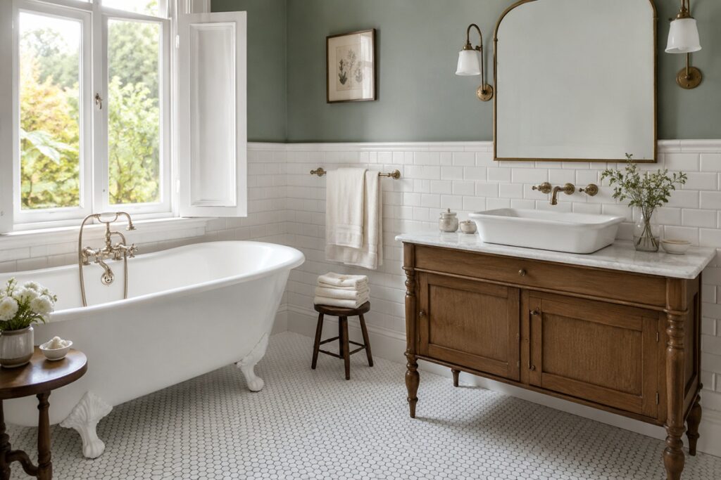 Salle de bains vintage élégante