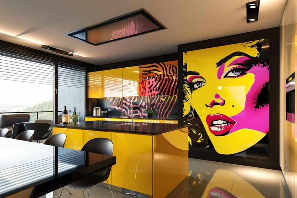 cuisine style Pop Art jaune