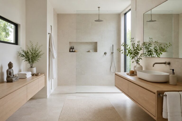 Salle de bains zen lumineuse