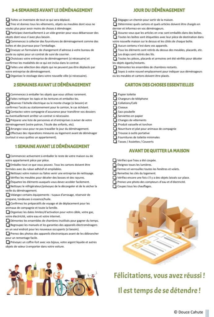 checklist déménager